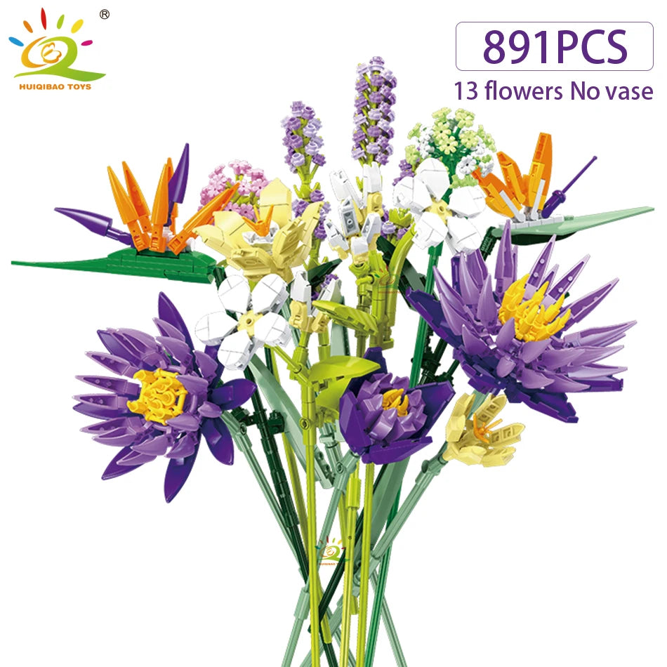 Bouquets de fleurs avec vases