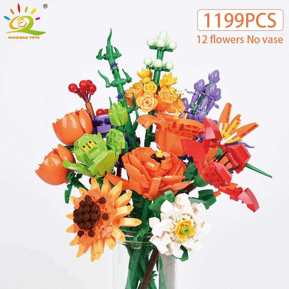 Bouquets de fleurs avec vases