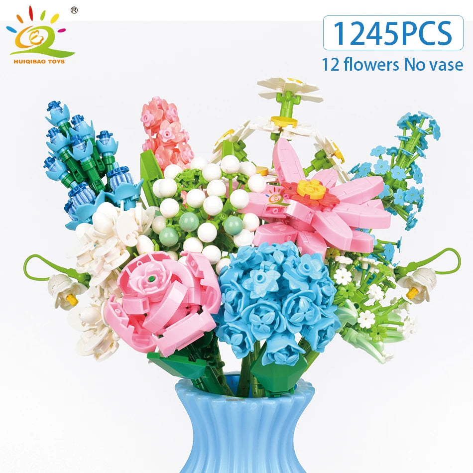 Bouquets de fleurs avec vases